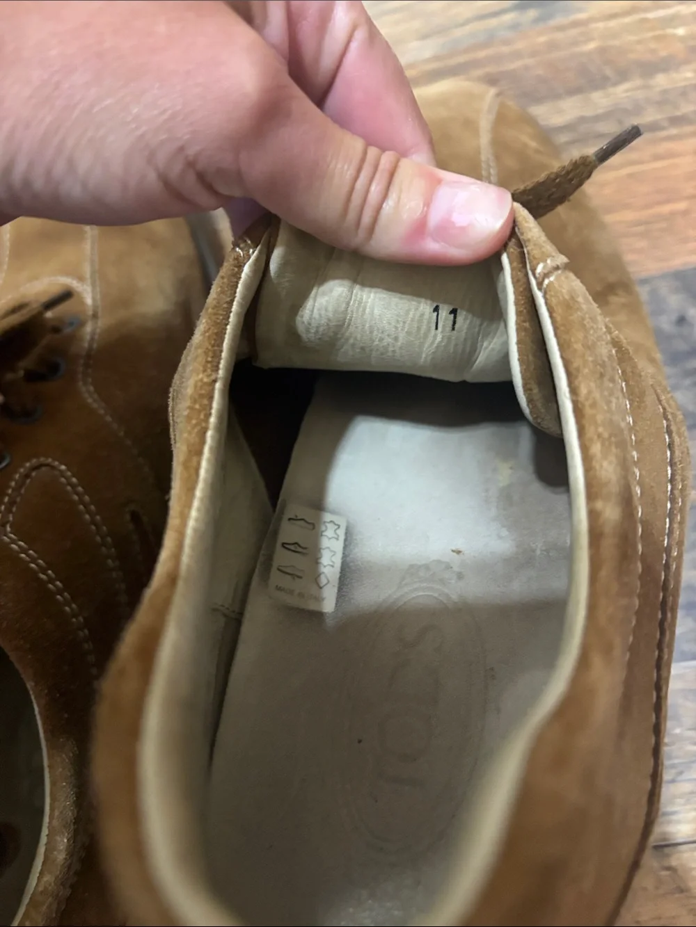 Tods Mens Player Laced RE Hazel Shoes Sneakers 11 Italy